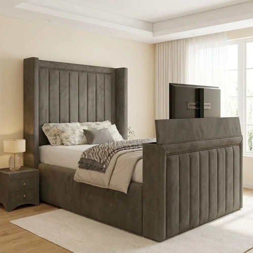 Panel winged bed frame in - ,