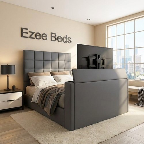 Cubed upholstered bed frame - bed,