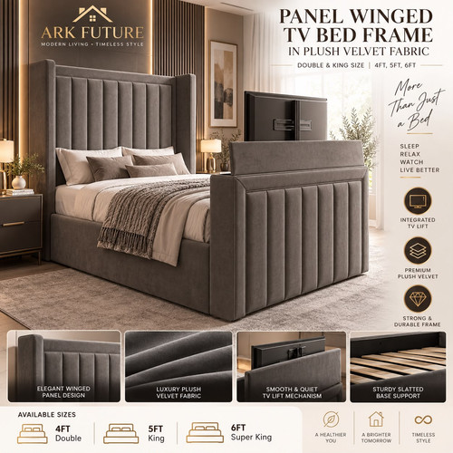 Winged bed frame plush - tv,