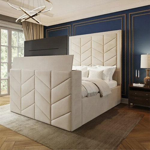 Nexus upholstered new bed - new, tv