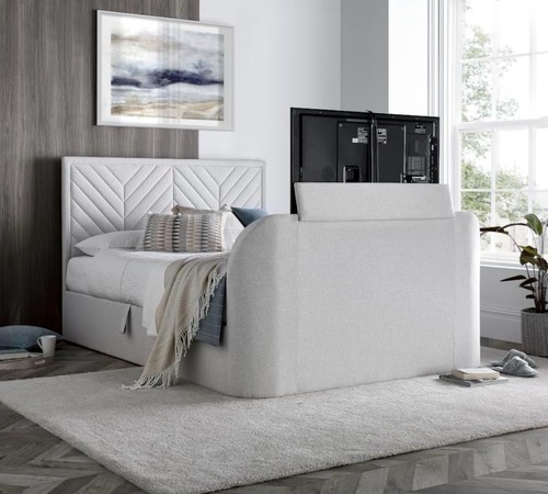 Upholstered bed with - tv,