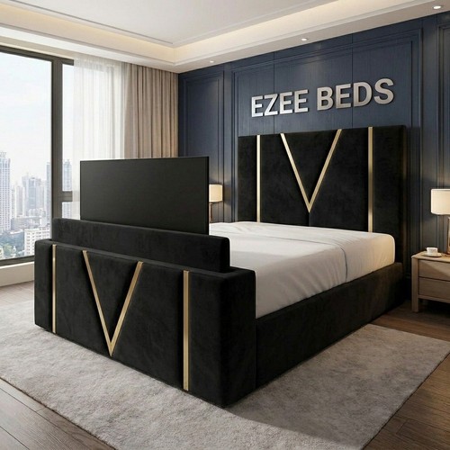 Gold crest upholstered bed - crest,