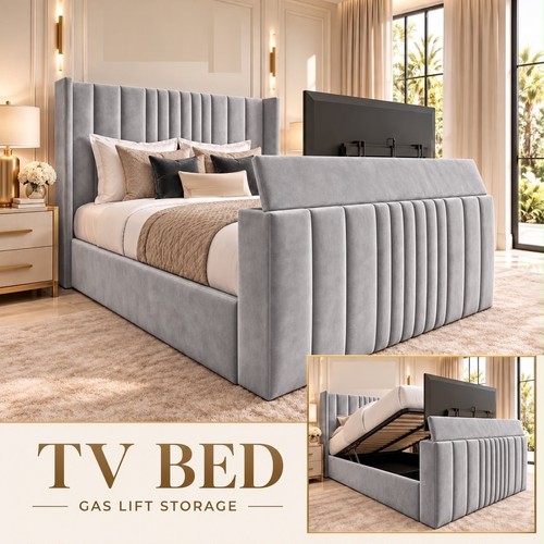 Bed frame winged plush - tv,