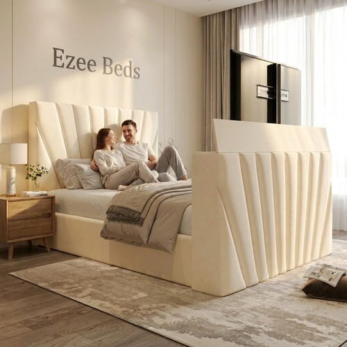 Chelsea upholstered bed - upholstered, tv