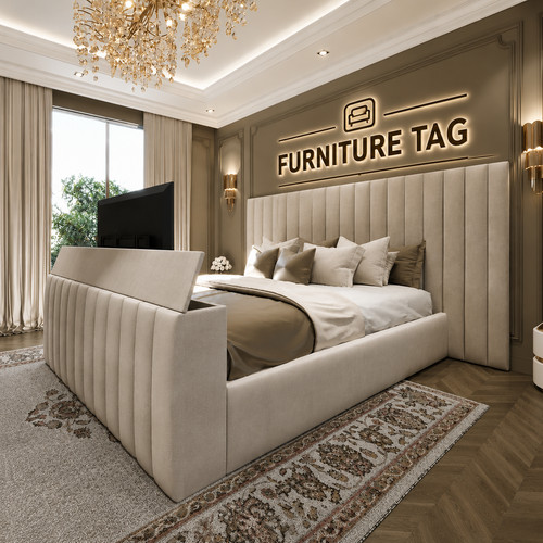 Luxury bed frame - tv,