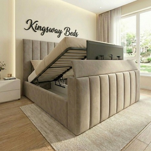 Panel upholstered bed - upholstered, frame
