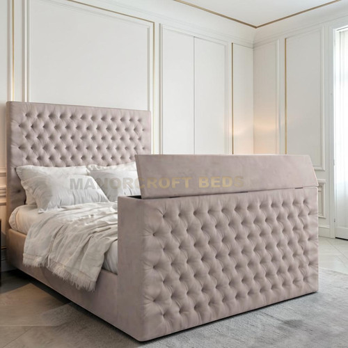 Chesterfield bed frame with - bed,