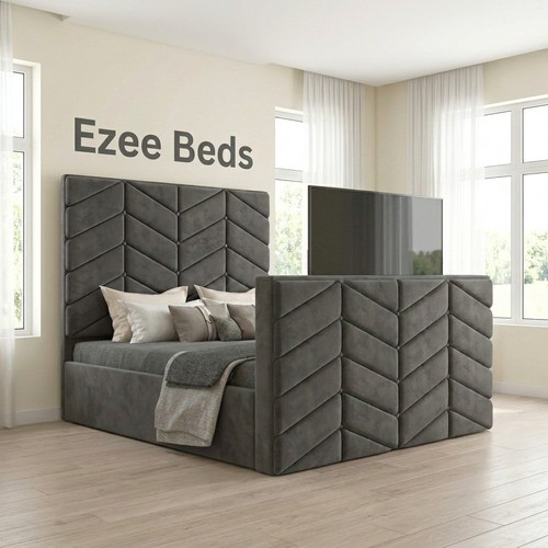 Chevron upholstered bed - chevron,